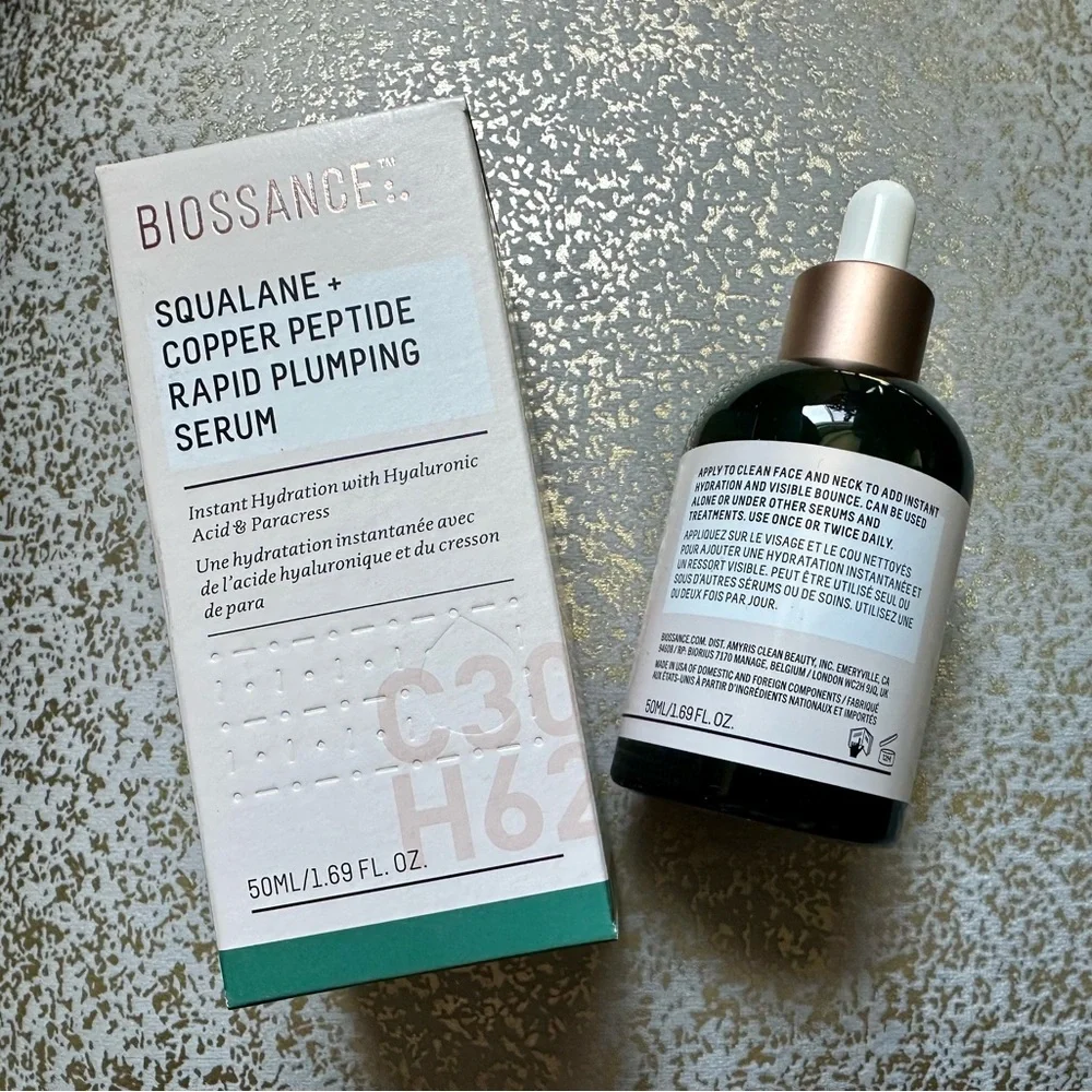 NEW, in box - Biossance Squalane + Copper Peptide Rapid Plumping Serum - Picture 3 of 8